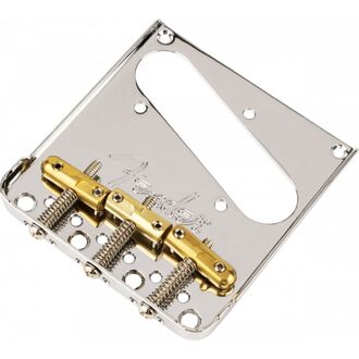 Fender 3-saddle Top-load/string-through Tele® Bridge With Compensated Brass “bullet” Saddles