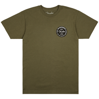 Fender Stratocaster 70th Anniversary Badge Tee, Olive, M