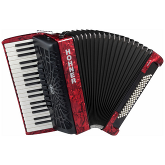 Hohner A16432 Bravo III 80 Bass Chromatic Accordion - Red Pearl