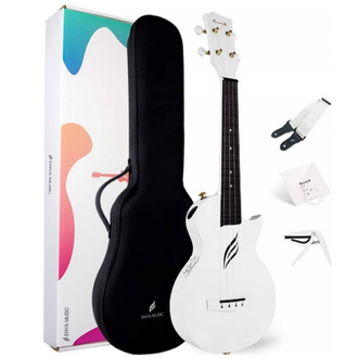 Enya Nova U Carbon Concert Ukulele - White - includes pickup