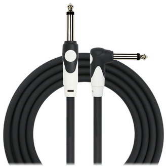 Kirlin 20FT Black Lightgear Instrument Cable Right Angle-Straight