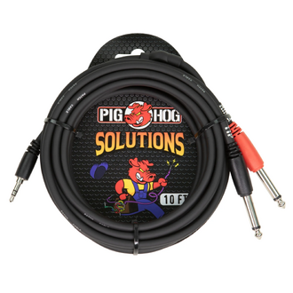 Pig Hog 10ft Stereo Breakout cable 3.5mm to Dual Mono 6.