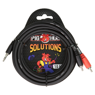 Pig Hog 10ft Stereo Breakout Cable 3.5mm to Dual RCA