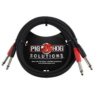 Pig Hog 10ft 1/4" To 1/4" Dual Cable