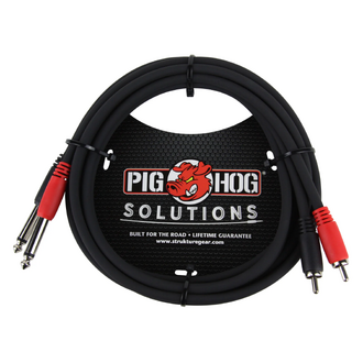 Pig Hog 6ft RCA To 1/4" Dual Cable