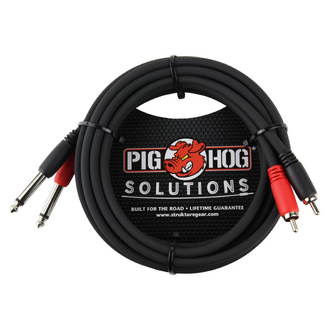 Pig Hog 10ft RCA to 6.3mm Dual Cable