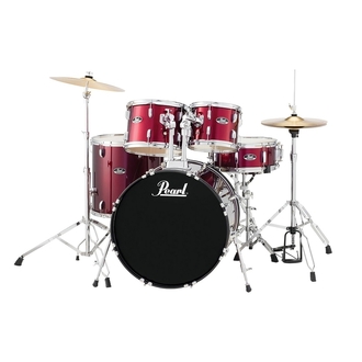 Pearl Roadshow 20" 5-Pcs Fusion Drum Kit W/Hardware And Cymbals Red Wine