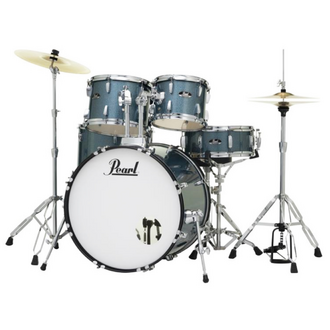 Pearl Roadshow 22" 5-Pcs Rock Drum Kit W/Hardware And Cymbals Aqua Blue Glitter