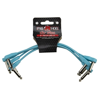 Pig Hog Lil Pigs 6in Low Profile Patch Cables - 4 pack, Daphne Blue