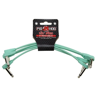 Pig Hog Lil Pigs 6in Low Profile Patch Cables - 4 pack, Seafoam Green