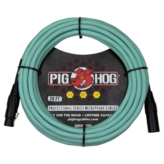 Pig Hog Hex Series Mic Cable 20ft - Seafoam Green