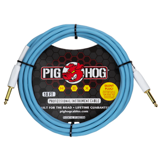 Pig Hog Hex Series Silent Cable 10 ft Daphne Blue