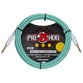 Pig Hog Hex Series Silent Instrument Cable 10ft - Seafoam Green