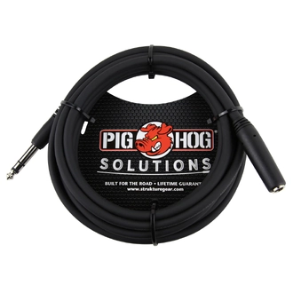 Pig Hog 10ft Headphone Extension Cable  TRS 1/4" female to TRS 1/4" male