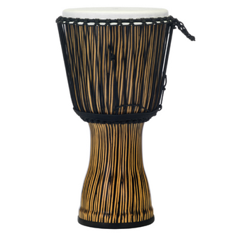 Pearl Rope Tuned 12" Djembe - Zebra Grass