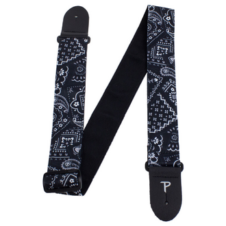 Perris PS7641 2 Inch Fabric Guitar Strap in "Black Bandana" Design