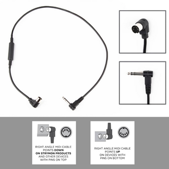 Strymon SN-MIDI-RMRT 18 Inch Right Angle Midi To Right Angle 6.5mm Cable