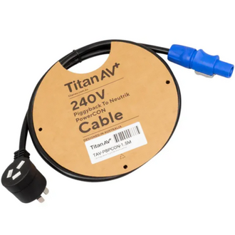 Titan Av 1.5m PowerCON Power Cable with Piggy Back Plug 